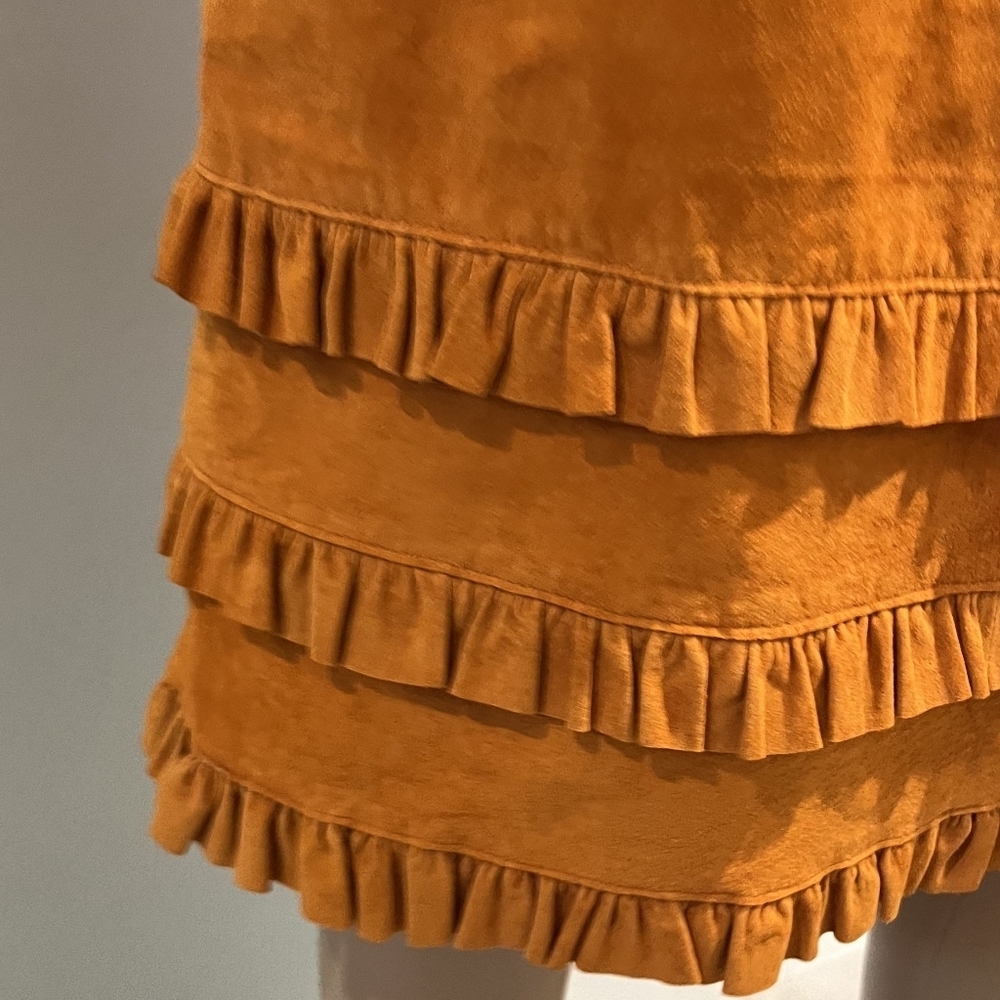 Vintage Wilson Maxima Suede Skirt With Ruffle Accents Size 6 NWT - Picture 7 of 14